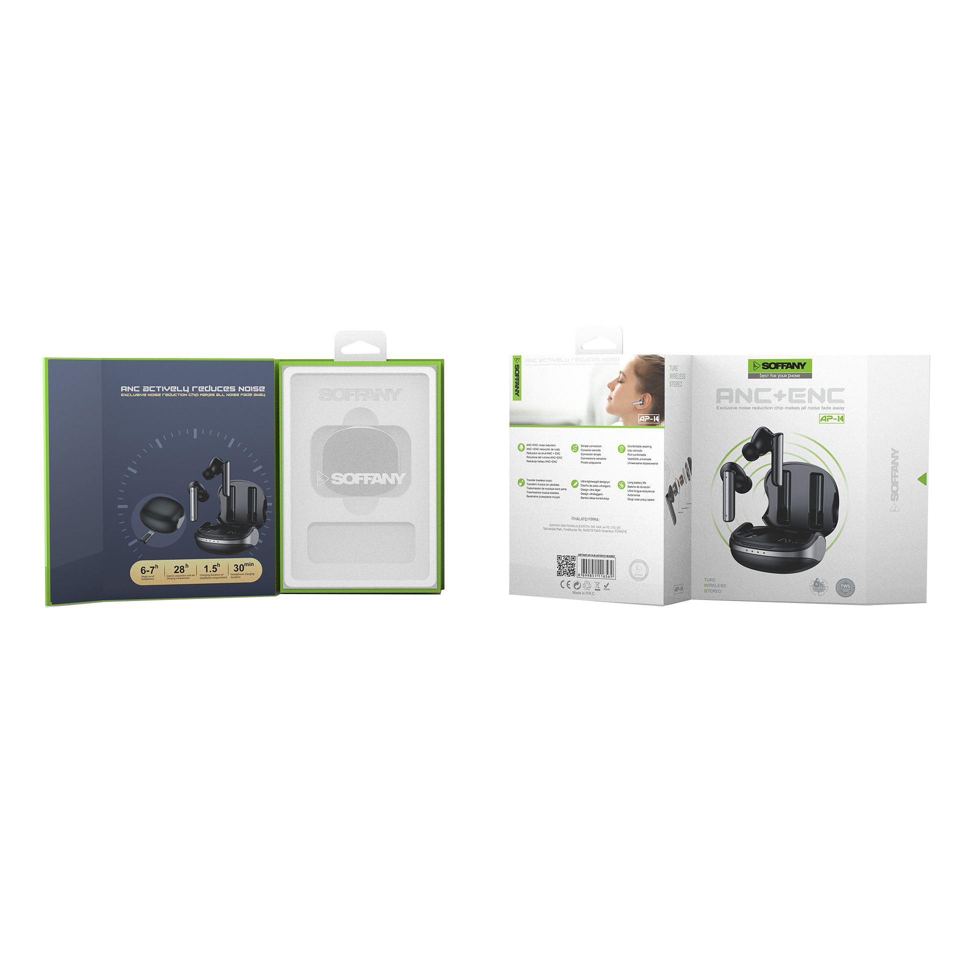 Soffany AP-14 Bluetooth Kulaklık Siyah
