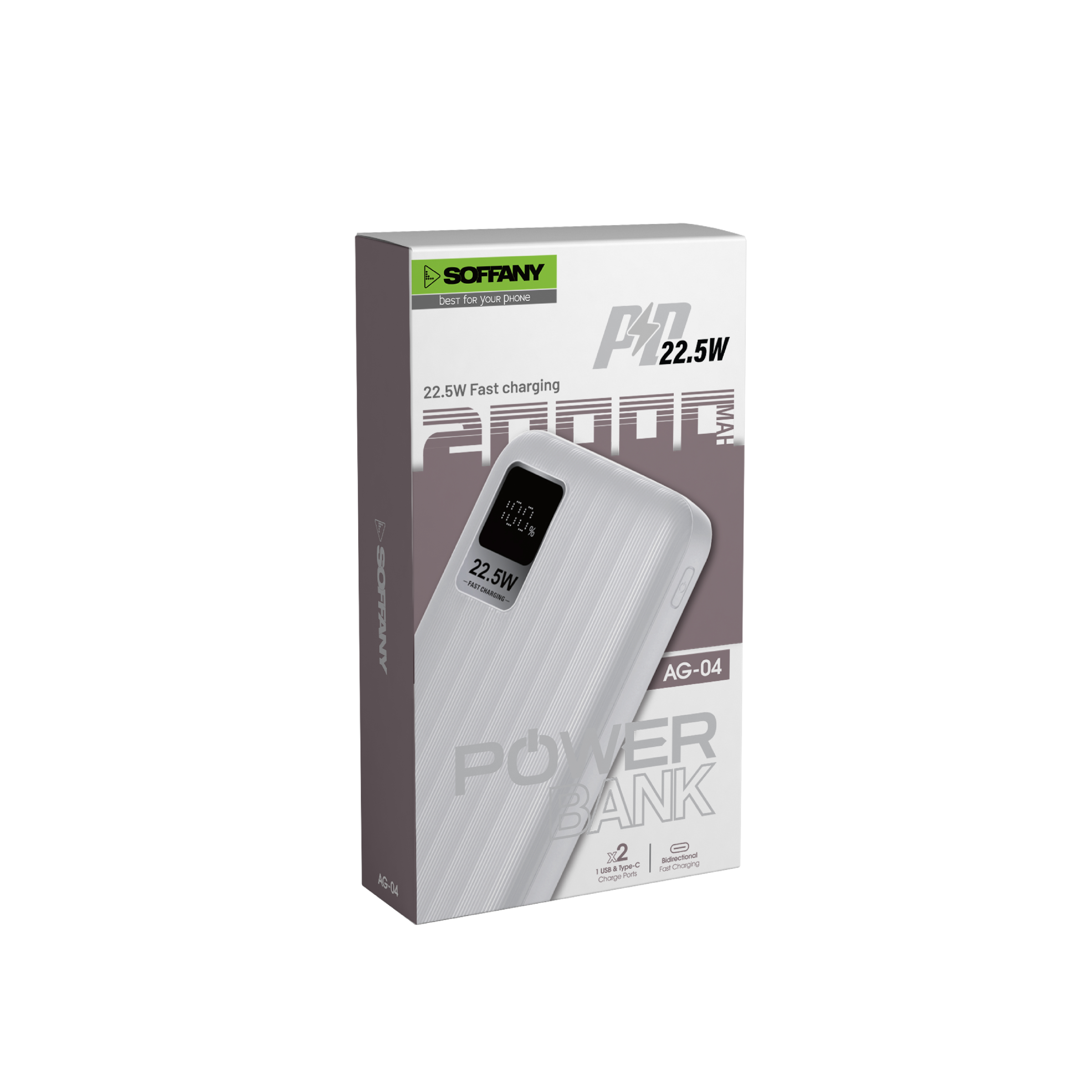 Soffany AG-04 20.000mAh Powerbank Beyaz