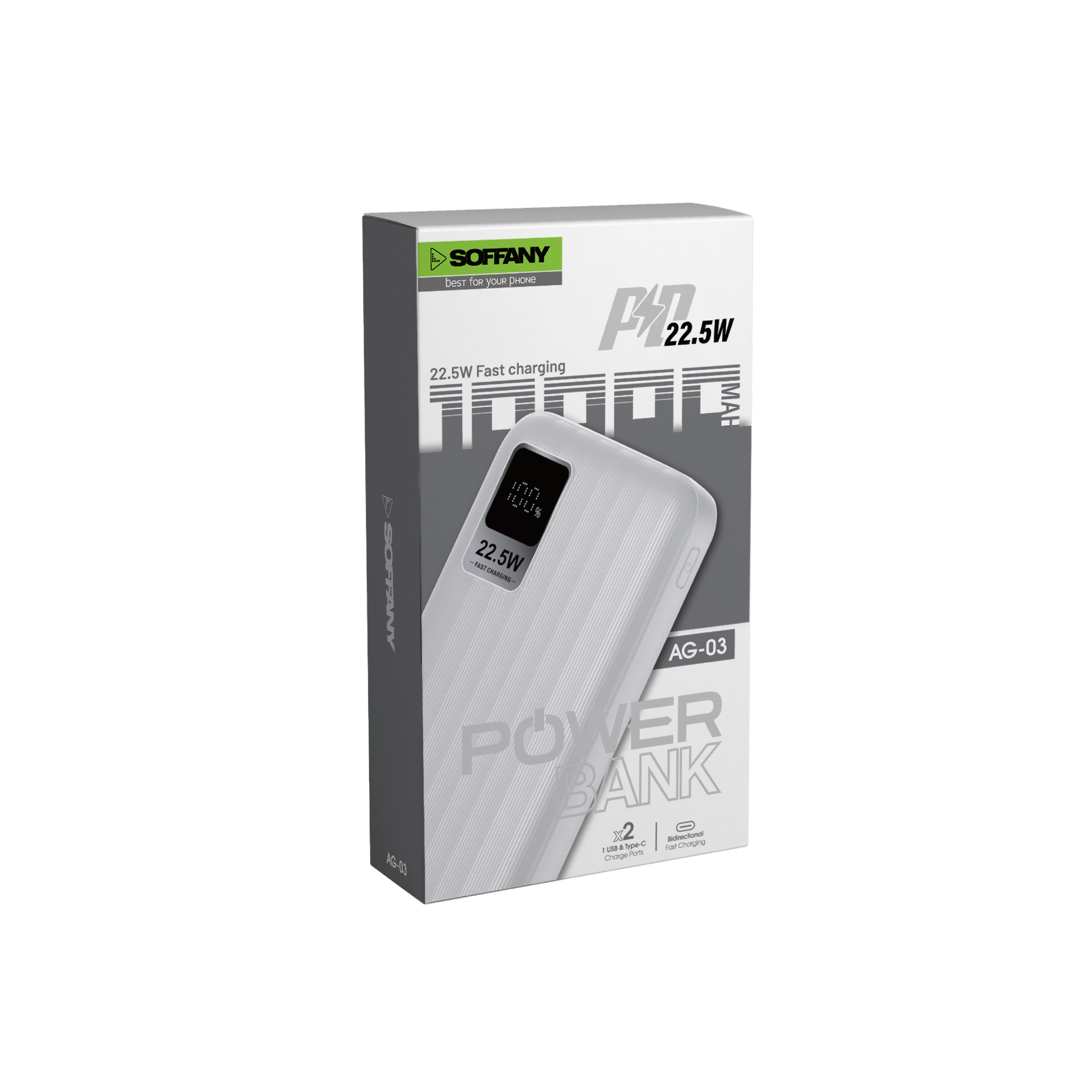 Soffany AG-03 10.000mAh Powerbank Beyaz