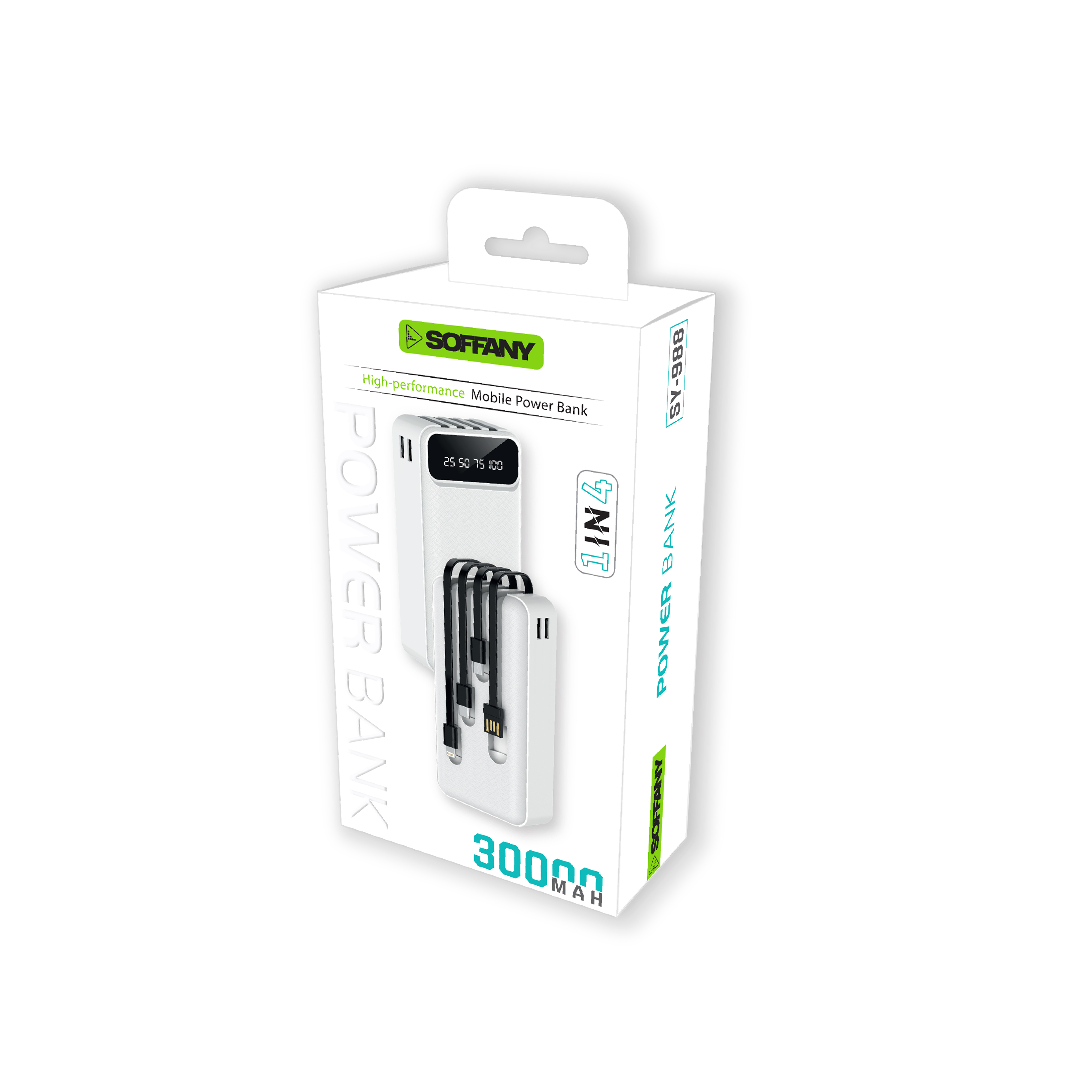 Soffany SY-988 30.000mAh Powerbank Beyaz