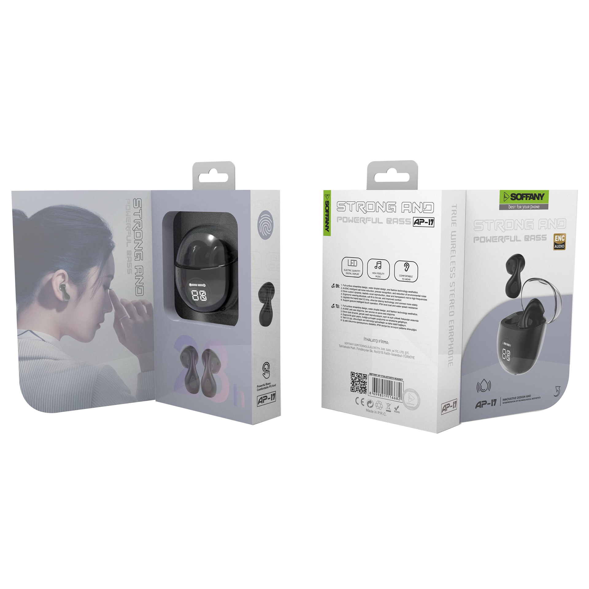 Soffany AP-17 Bluetooth Kulaklık Siyah