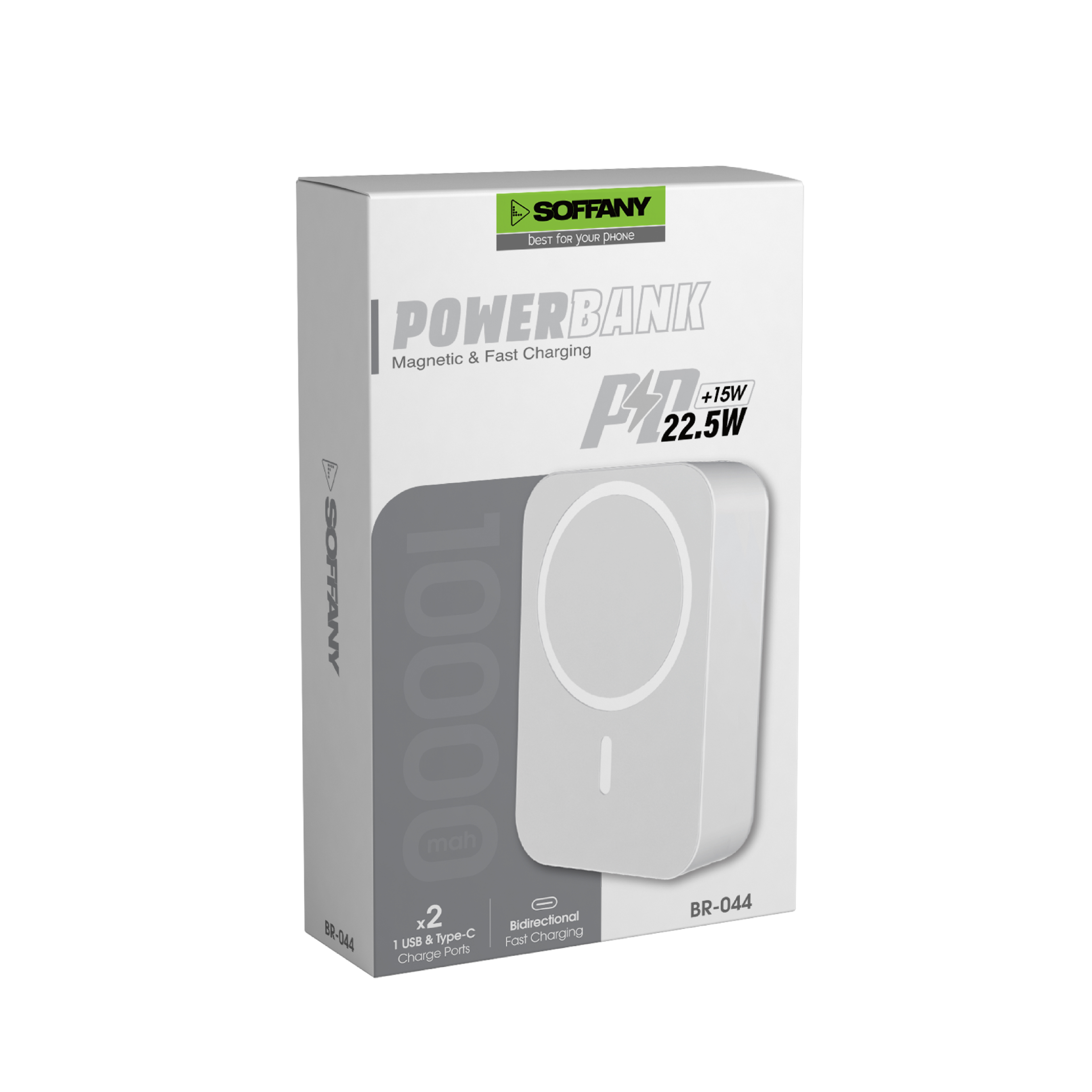 Soffany BR-044 10.000mAh Powerbank Beyaz