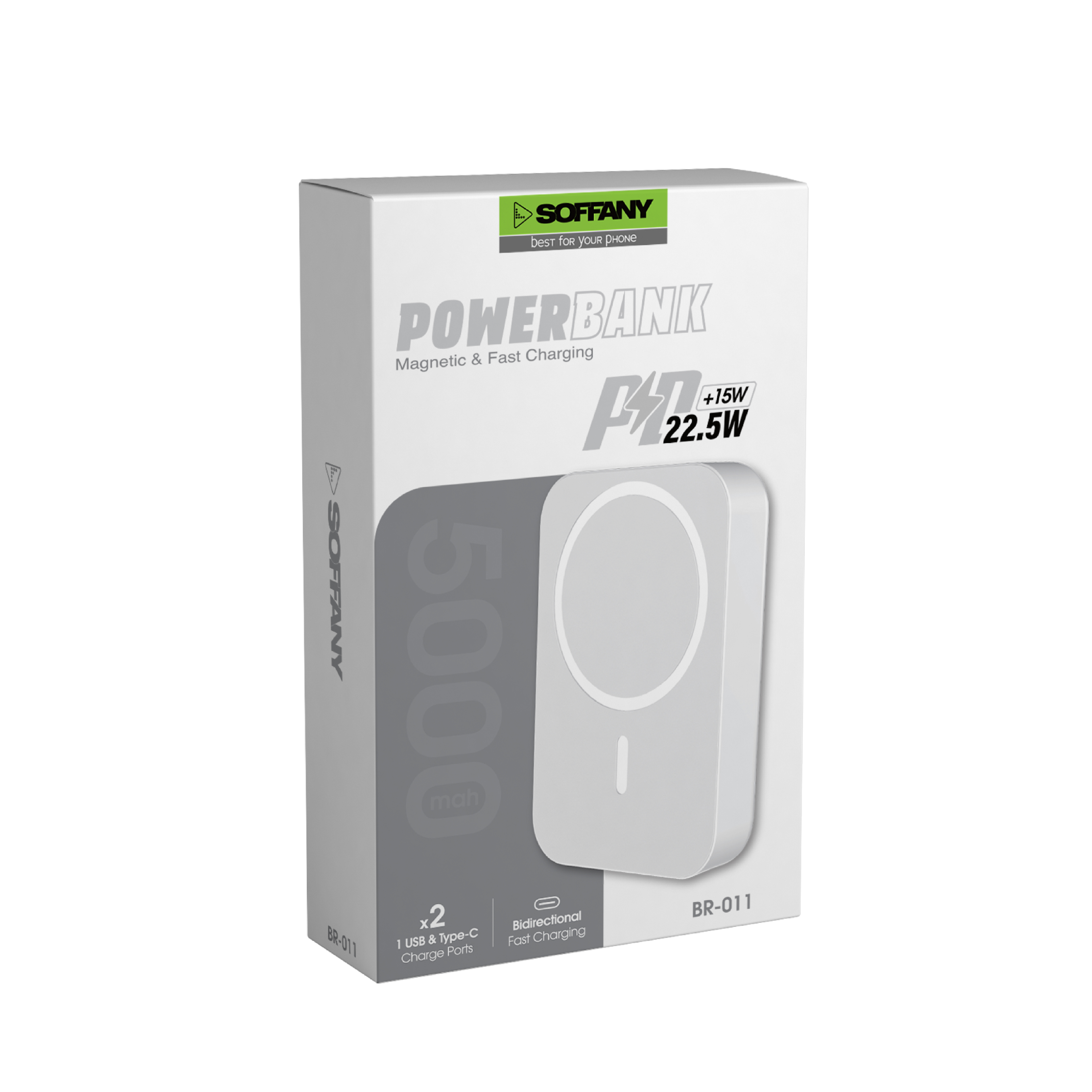 Soffany BR-011 5.000mAh Powerbank Beyaz