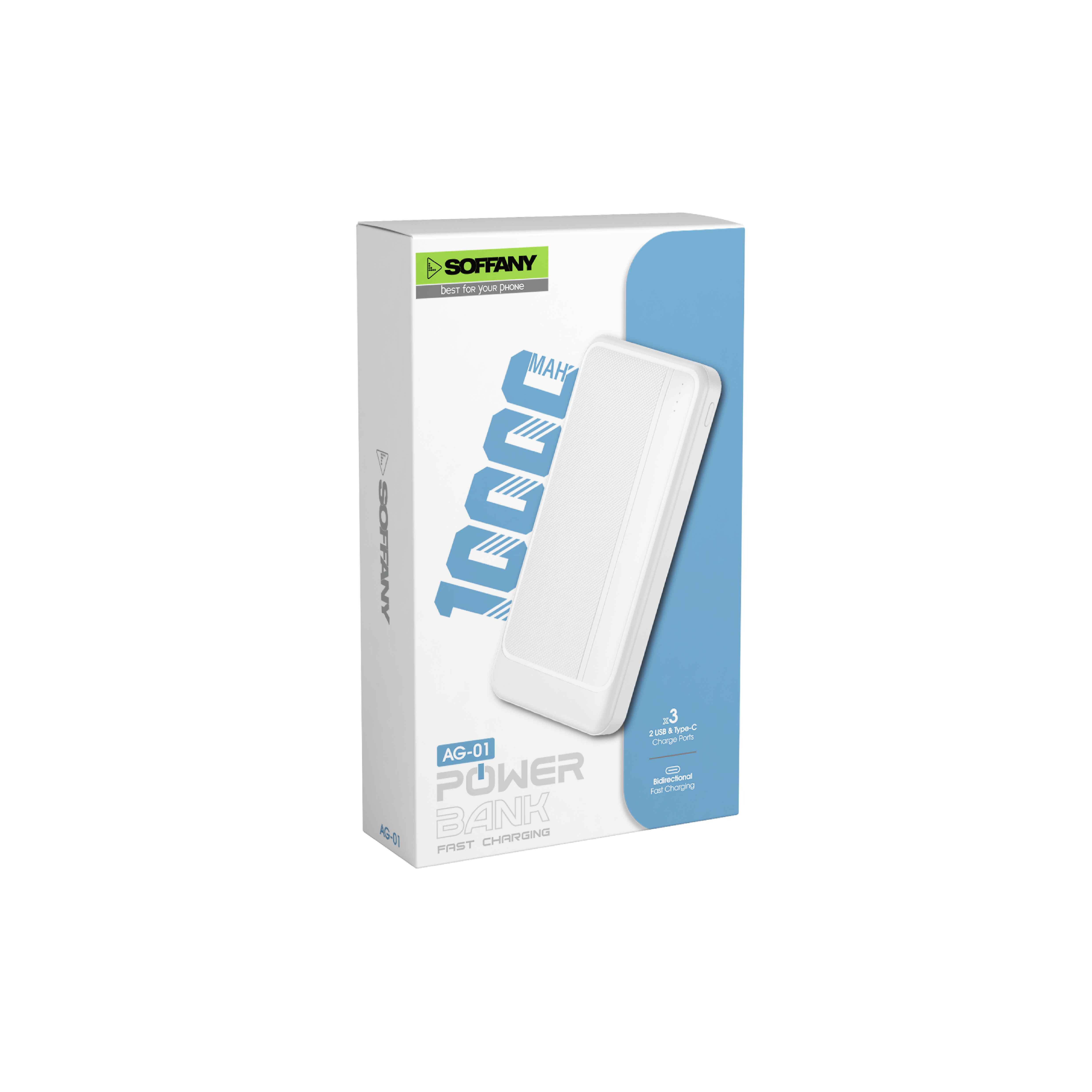 Soffany AG-01 10.000mAh Powerbank Beyaz