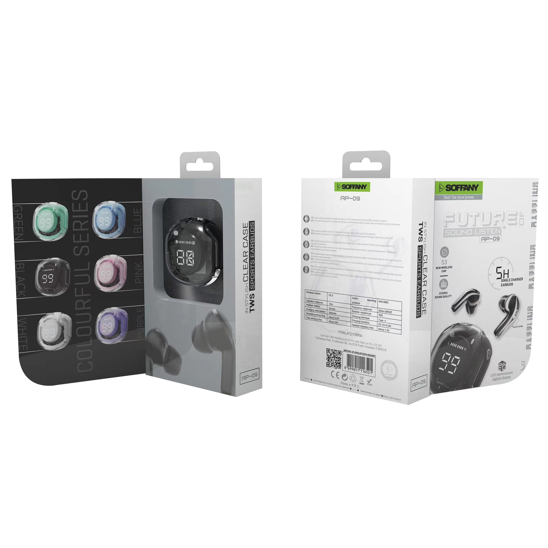 Soffany AP-09 Bluetooth Kulaklık Siyah