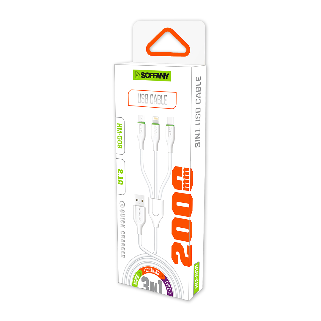 Soffany HM-509 3IN1 USB Kablo